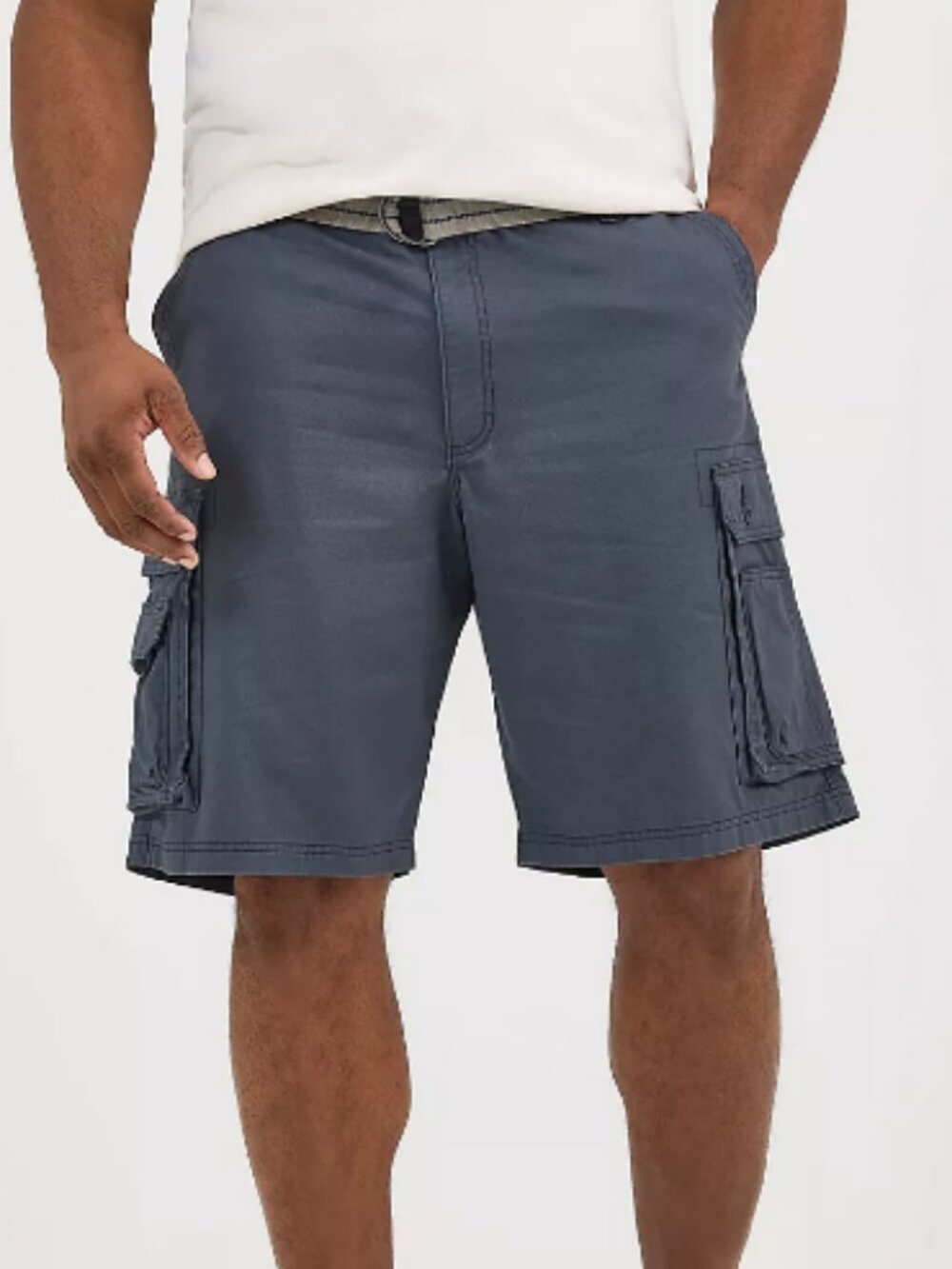 Lee Wyoming Cargo Shorts NEW Mens Size 46 Gray Blue Belt Big & Tall Cotton